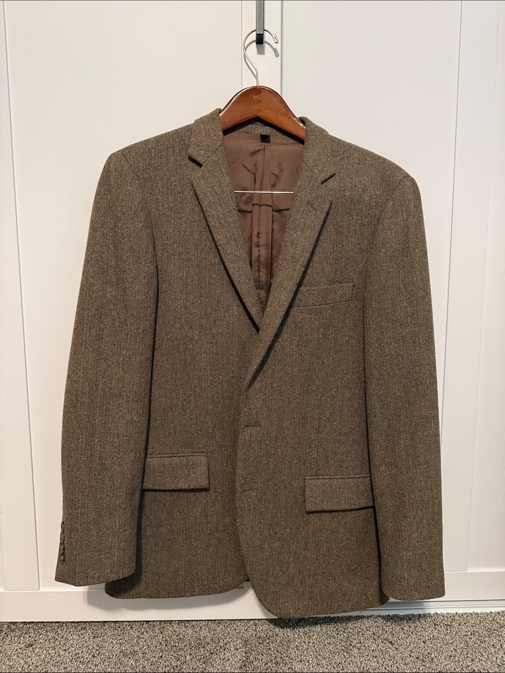 J. Crew Brown Herringbone Sport Coat wool-blend
